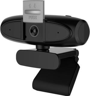 2K Webcam with Microphone and Privacy Cover, USB Computer Camera 4MP 1080P 2160P Webcam for Video Calling, Conference, Streaming