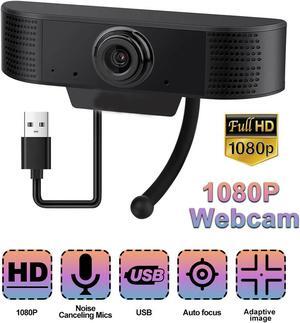 Full HD Webcam 1080P, Streaming Camera, Widescreen Video Calling and Recording with Microphone, USB Wide Angle Skype Camera with Facial-Enhancement Technology, Desktop, Laptop,YouTube, Xbox