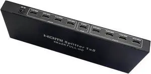 HDMI Splitter 1 in 8 Out, easyday Full HD 1080P 3D 4K HDMI Distribution Amplifier 1X8 HDMI Splitter for PS3/4/5 X-box F-ire Stick DVD Player HDTV Projectors
