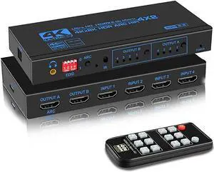 Easyday HDMI2.0b matrix 4 in 2 out audio separation ARC 4K/60HZ EDID