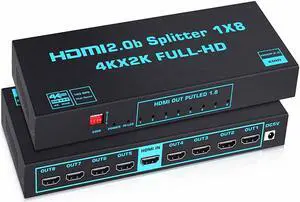 Easyday HDMI2.0b splitter 1 in 2 out 1X8 4K/60HZ RGB HDCP2.2 Scalar