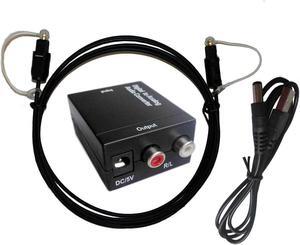 Digital Optical Coax to Analog RCA L/R Audio Converter Adapter with Fiber Cable USNE_DAC_300CM_USB