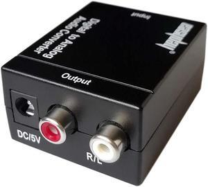 Optical Coax Toslink Digital to Analog Converter Audio Adapter RCA L/R Stereo USNE_DAC_AUP