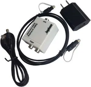DAC Digital Optical Coax Coaxia Toslink to Analog RCA Audio Converter Adapter USNE_DACWHI_50CM_US2