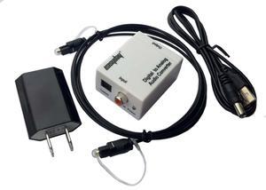 Digital Optical Coaxial Toslink Signal to Analog Converter Audio Adapter RCA L/R USNE_DACWHI_300CM_US2