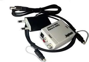 White Toslink Digital Optical Coax RCA Signal to Analog Audio Converter Adapter USNE_DACWHI_50CM_EU2