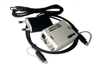 SPDIF Toslink Optical Coaxial Digital to Analog Audio Converter Adapter RCA L/R USNE_DACWHI_500CM_EU2