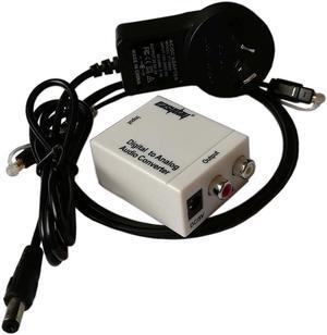 White Digital Optical Coaxial Toslink Signal to Analog Converter Audio Adapter RCA USNE_DACWHI_300CM_AUP