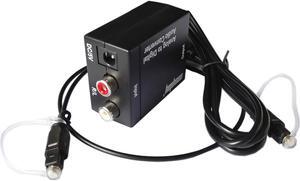 RCA Analog to Optical Toslink Coaxial Digital Audio Converter with Fiber Cable