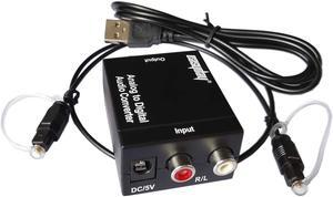 Analog to Digital Toslink Optical Coaxial RCA Signal Audio Converter Adapter