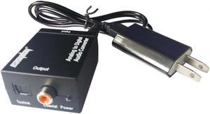 L/R RCA Analog to Optical Coaxial Toslink Digital Audio Converter with US Plug