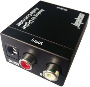 L/R RCA Analog to Digital Audio Converter Optical Coaxial SPDIF Toslink Signal