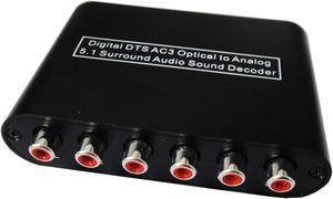 Optical Toslink Coax Dolby AC3 DTS Digital to 5.1 Analog Audio Decoder Converter