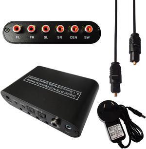 Digital Dolby DTS AC-3 Optical SPDIF to Analog Audio Gear Sound Decoder 5.1/2.1