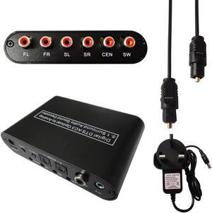 Digital to Analog 5.1 Audio Sound Decoder SPDIF RCA Dolby AC3 DTS Optical Coaxial Converter