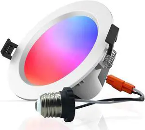 MagicLight Smart Retrofit 4 Inch 9 Watts E26 LED Recessed Can Lights, 5 in 1 RGBCW Dimmable Multicolor Bluetooth Mesh App Control Smart LED Downlight