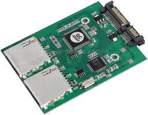 New 2 Port Dual SD SDHC MMC RAID to SATA Adapter Converter For Any Capacity SD Card New 2 Port Dual SD SDHC MMC RAID to SATA Adapter Converter For Any Capacity SD Card