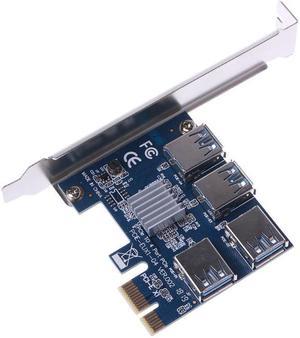 PCI-E 1X to 4 PCI-E 16X 4 USB 3.0 PCI-E Adapter Multiplier Card for BTC Mining