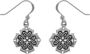 Jewelry Trends Sterling Silver Celtic Knot Cross of Inspiration Dangle Earrings