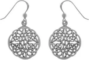 Jewelry Trends Sterling Silver Celtic Knot Round Dangle Earrings