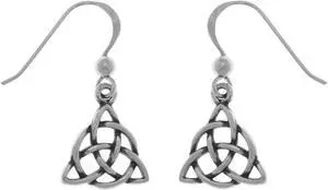 Jewelry Trends Sterling Silver Celtic Triquetra Circle of Life Dangle Earrings