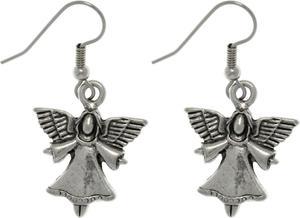 Jewelry Trends Pewter Heavenly Angel Dangle Earrings  Angel Wings Jewelry