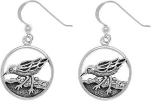 Jewelry Trends Sea Bird Sterling Silver Dangle Earrings Nautical Ocean Blue