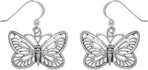 Jewelry Trends Sterling Silver Butterfly Dangle Earrings