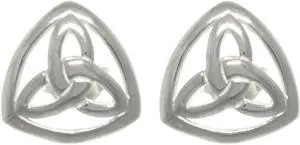 Jewelry Trends Sterling Silver Celtic Trinity Knot Stud Earrings