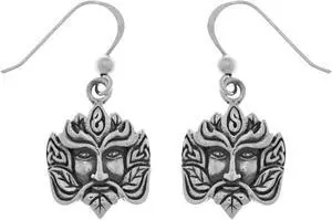 Jewelry Trends Sterling Silver Celtic Greenman Dangle Earrings Green Man Jewelry