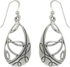 Jewelry Trends Sterling Silver Teardrop Twist Southwestern Style Dangle Earrings
