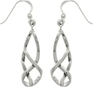 Jewelry Trends Sterling Silver Celtic Balance Knot Dangle Earrings