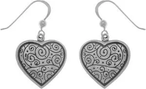 Jewelry Trends Sterling Silver Celtic Spiral Heart Dangle Earrings