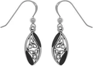 Jewelry Trends Sterling Silver Celtic Trinity Knot Dangle Earrings Created Black Onyx