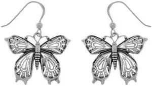 Jewelry Trends Sterling Silver Victorian Butterfly Dangle Earrings