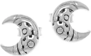 Jewelry Trends Sterling Silver Petite Crescent Moon Stud Earrings