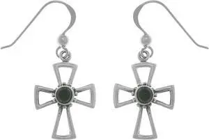 Jewelry Trends Sterling Silver Celtic Cross Dangle Earrings Created Black Onyx