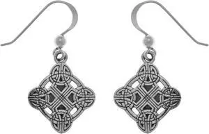 Jewelry Trends Sterling Silver Celtic Irish Clonmacnoise Cross Dangle Earrings