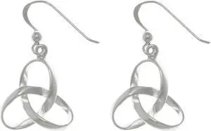 Jewelry Trends Sterling Silver Celtic Trinity Knot Dangle Earrings