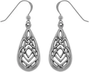 Jewelry Trends Sterling Silver Celtic Knot Teardrop Dangle Earrings