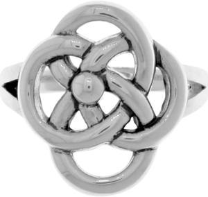 Jewelry Trends Silver Plated Bronze Five Fold Knot Symbol Celtic Ring Size 5