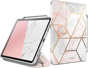 I-BLASON For iPad Pro 12.9 Case (2020) Cosmo Full-Body Trifold Stand Marble Case Flip Cover with Auto Sleep/Wake & Pencil Holder