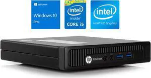 HP EliteDesk 800 G1 Mini Desktop, Intel Quad-Core i5-4590T Upto 3.0GHz, 8GB RAM, 256GB SSD, DisplayPort, VGA, LAN, Wi-Fi, Bluetooth, Windows 10 Pro