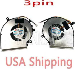 Gpu and Cpu cooling fan for MSI GE62 GL62 6QC 6QD 6QE 6QF 3 Pin