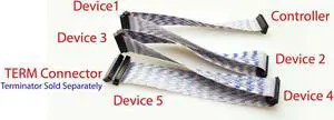 Coxbright 5-Device 68-Pin 7-Connector SCSI Ribbon Cable for Ultra-SCSI 160MB/Sec