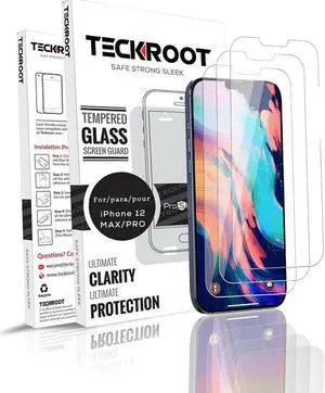 Teckroot 3 Pack of Glass Screen Protector for Apple iPhone 12 Pro Tempered Glass Screen Protector Display Anti Scratch Advanced HD Clarity Work Most Case