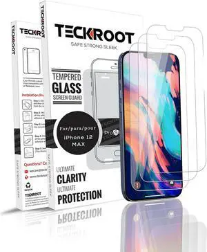 Teckroot 3 Pack of Glass Screen Protector for Apple iPhone 12 Tempered Glass Screen Protector Display Anti Scratch Advanced HD Clarity Work Most Case