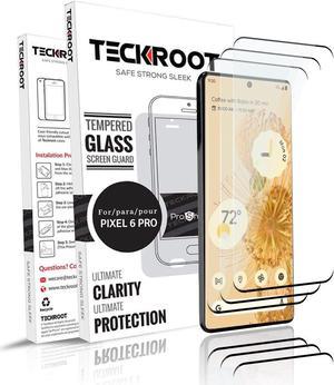 Teckroot Pixel 6 Pro Screen Protector | Tempered Glass Full Coverage Screen Guard | ( FingerPrint Not Compatible )Scratch Resistant Edge Protection for Google Pixel 6 Pro | 2 Pack
