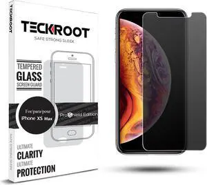 TeckRoot iPhone Xs Max Privacy [1 Pack ] Tempered Glass Screen Protector [Full Screen] [High Definition] [Bubble Free] [Anti-Scratches] [Easy to Install] Phone Screen Guard