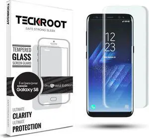 [3 Pack] TeckRoot Galaxy S8 Tempered Glass Screen Protector ProShield Edition [Edge to Edge Full Coverage] [Bubble Free] [Anti-Scratches] [Easy to Install]